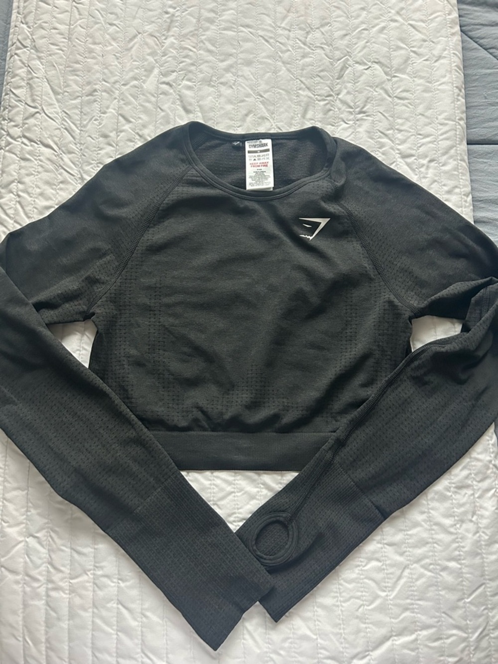 Gymshark Vital Crop Top - Black Marl